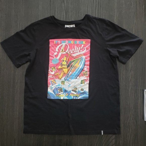 Fortnite girls t-shirt, black with graphic Peely front, size 14-16 xl - Picture 1 of 1